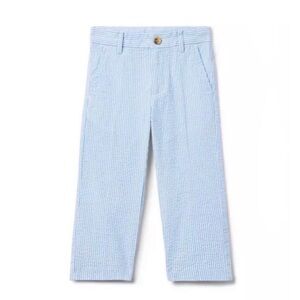 Janie And Jack Blue & White Striped Seersucker Pant Size 7